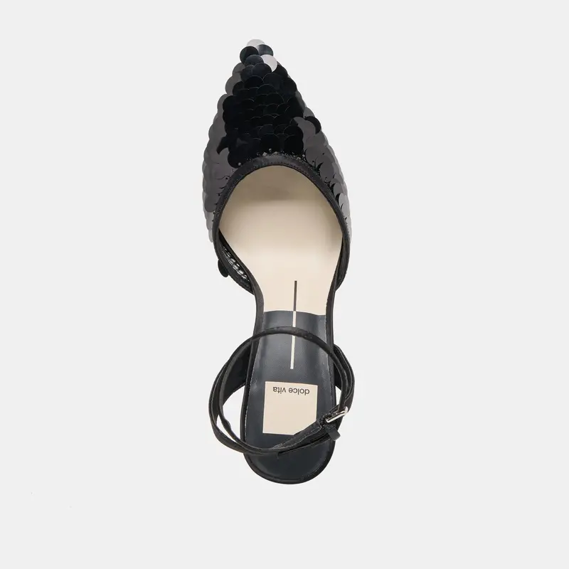Elizza Confetti Heels Onyx Woven Mesh 11
