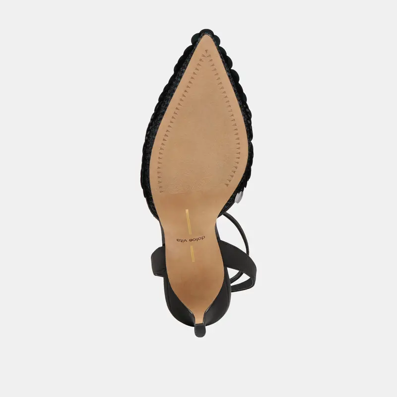 Elizza Confetti Heels Onyx Woven Mesh 12