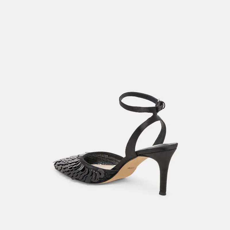 Elizza Confetti Heels Onyx Woven Mesh 8