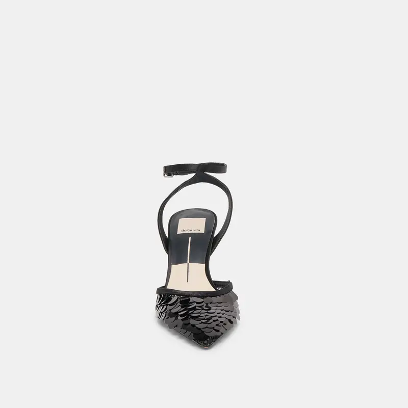 Elizza Confetti Heels Onyx Woven Mesh 9