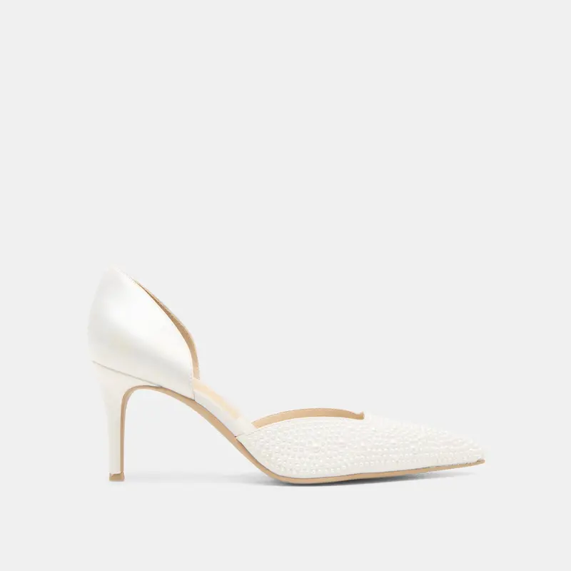 Eloy Pearl Heels True White Satin 1