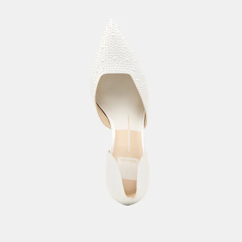 Eloy Pearl Heels True White Satin 11