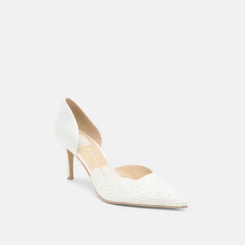 Eloy Pearl Heels True White Satin 3