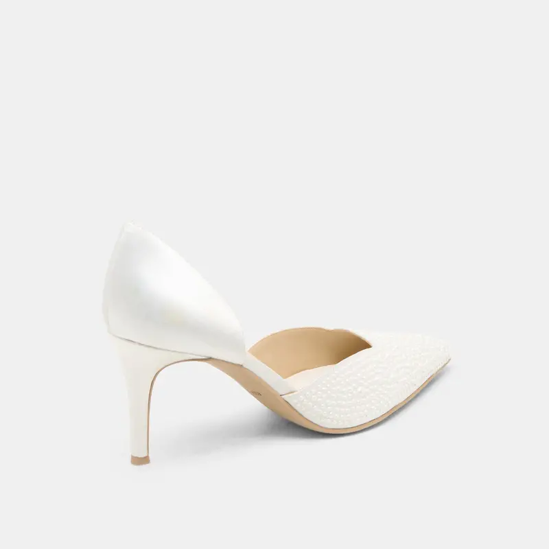 Eloy Pearl Heels True White Satin 5