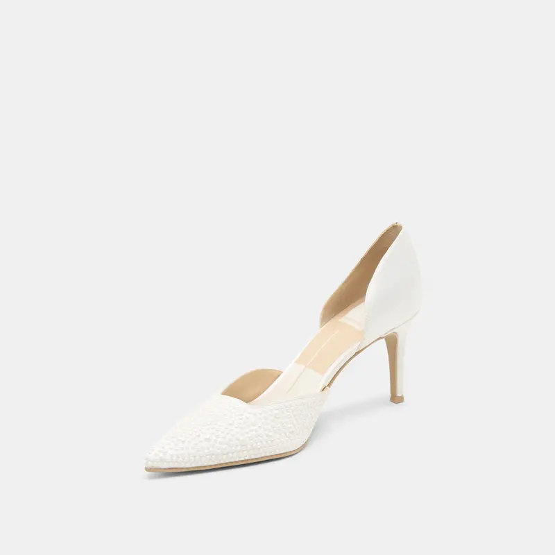 Eloy Pearl Heels True White Satin 7