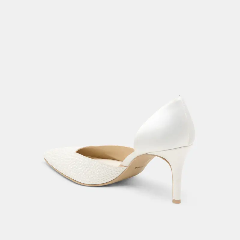 Eloy Pearl Heels True White Satin 8