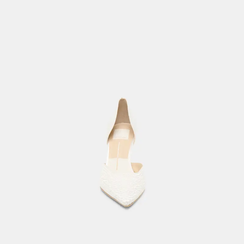 Eloy Pearl Heels True White Satin 9