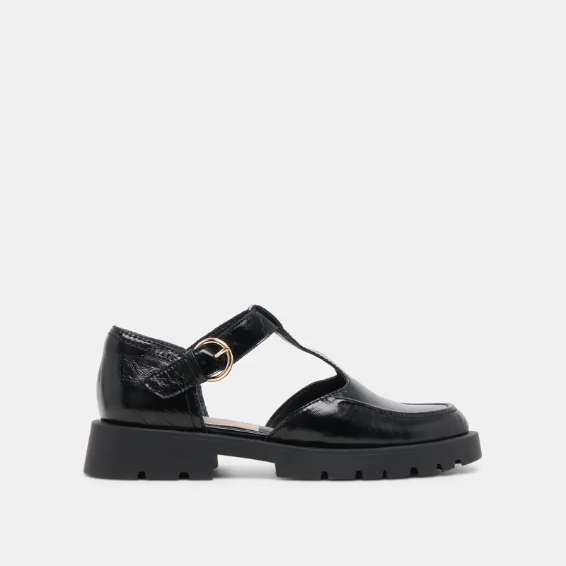 Emilio Flats Midnight Crinkle Patent Leather 1