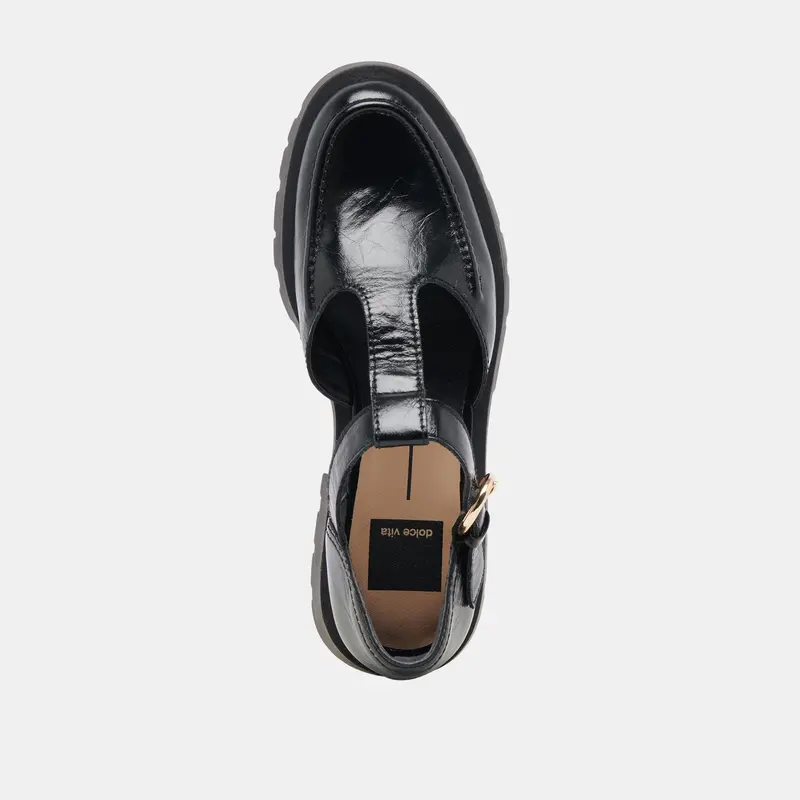 Emilio Flats Midnight Crinkle Patent Leather 12