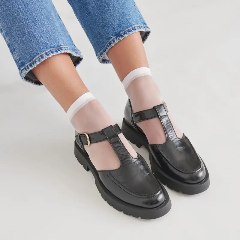 Emilio Flats Midnight Crinkle Patent Leather 2