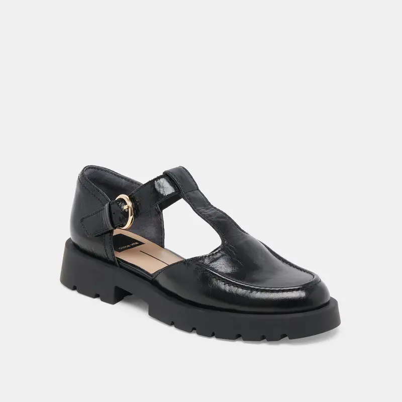 Emilio Flats Midnight Crinkle Patent Leather 3