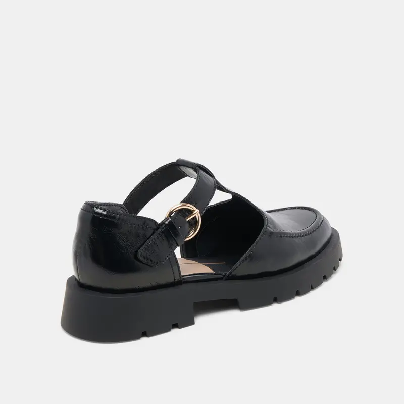 Emilio Flats Midnight Crinkle Patent Leather 5