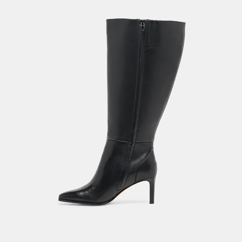 Emmi Extra Wide Calf Boots Black Leather 10