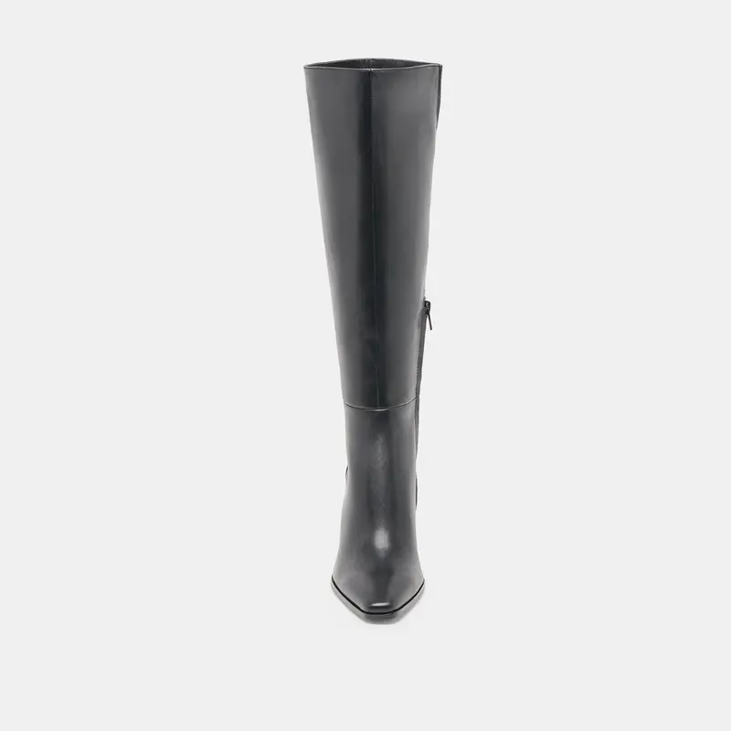 Emmi Extra Wide Calf Boots Black Leather 11