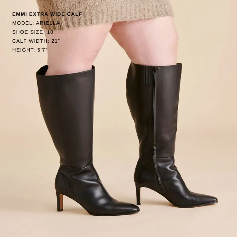 Emmi Extra Wide Calf Boots Black Leather 4