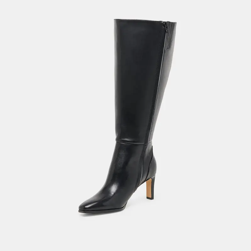 Emmi Extra Wide Calf Boots Black Leather 7