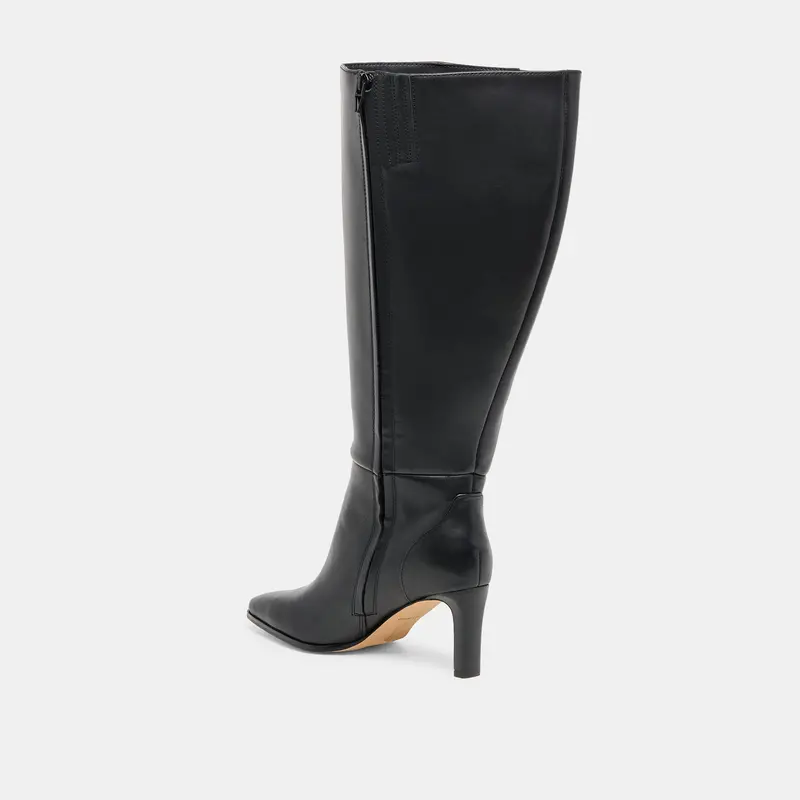 Emmi Extra Wide Calf Boots Black Leather 8