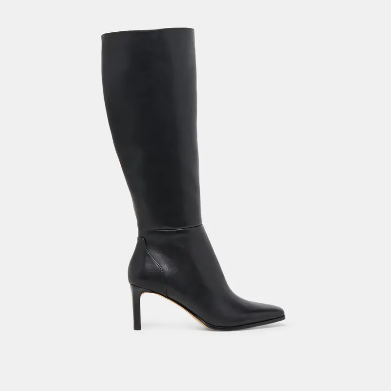 Emmi Wide Calf Boots Black Leather 1