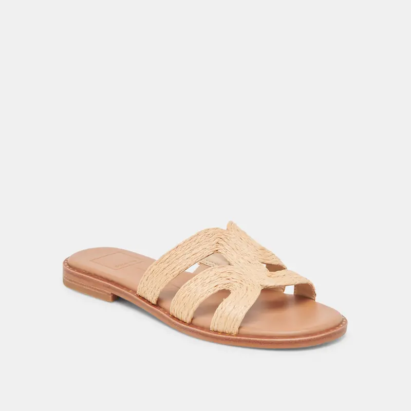 Emon Wide Sandals Lt Natural Raffia 2