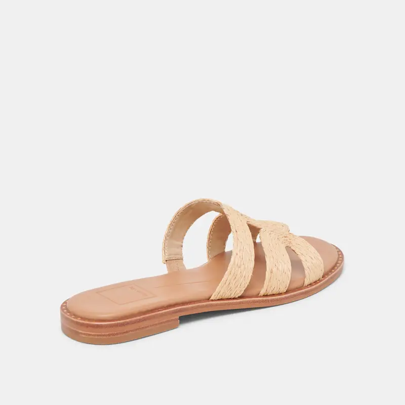 Emon Wide Sandals Lt Natural Raffia 3