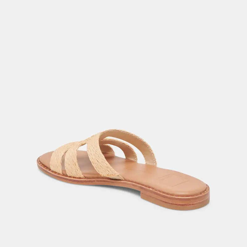 Emon Wide Sandals Lt Natural Raffia 5