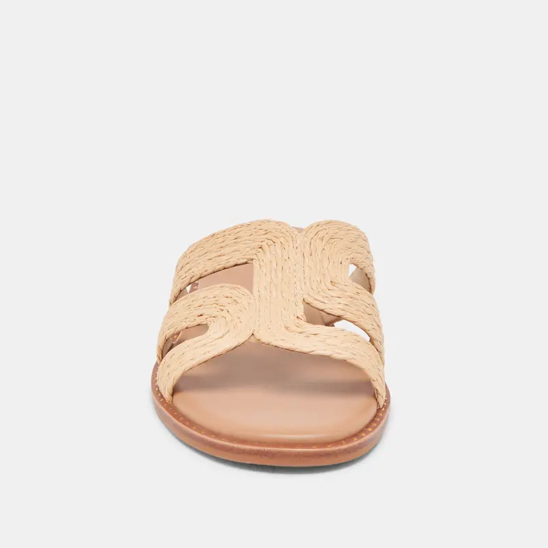 Emon Wide Sandals Lt Natural Raffia 6