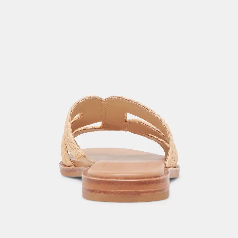 Emon Wide Sandals Lt Natural Raffia 7