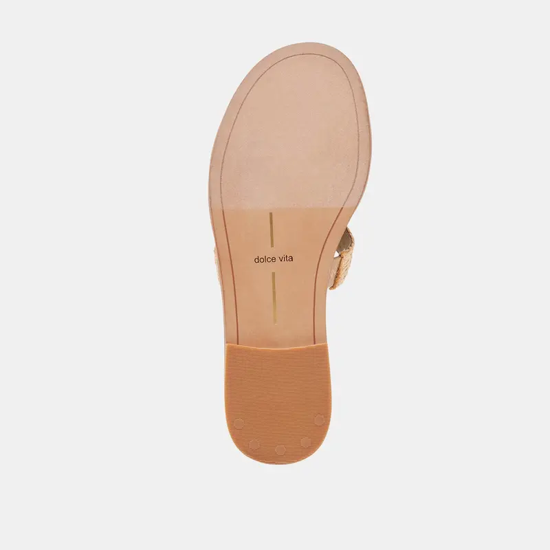 Emon Wide Sandals Lt Natural Raffia 9