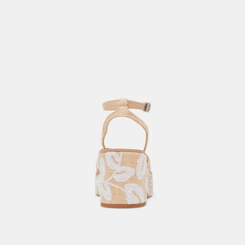 Eniko Heels Natural Multi Floral Sequin 7