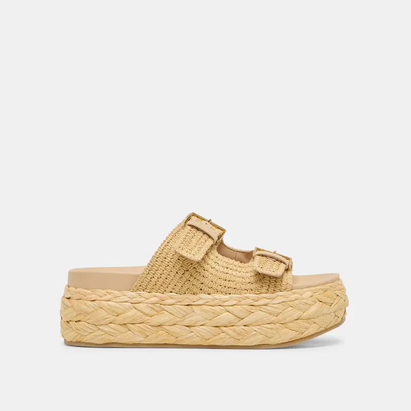 Falyn Sandals Lt Natural Woven Raffia 1