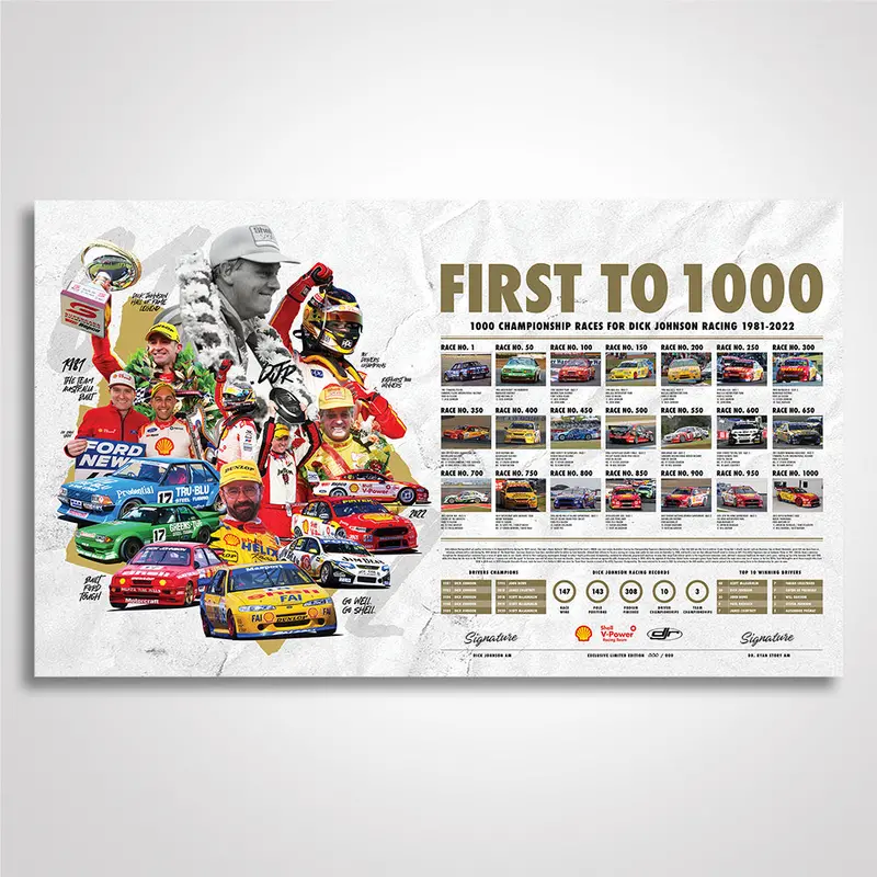 First To 1000: Celebrating 1000 Races For Djr 1981-2022 -- Limited Edition Print 1