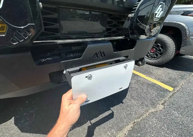 Flip Up Front License Plate Holder - Hawse Fairlead 1