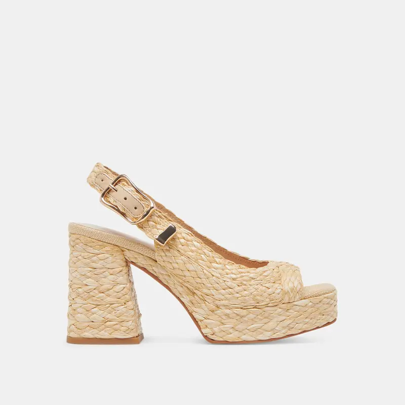 Flores Heels Natural Raffia 1