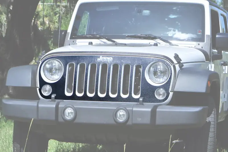 Front Grill Overlay Fits 2007-2018 Jeep Wrangler Jk 1