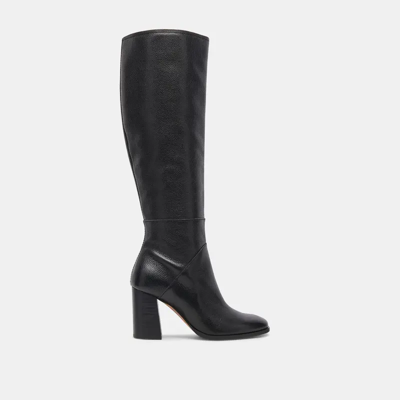 Fynn Wide Calf Boots Onyx Leather 1