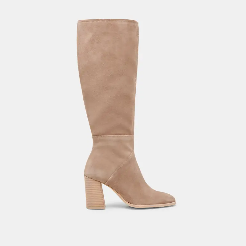 Fynn Wide Calf Boots Truffle Suede 1