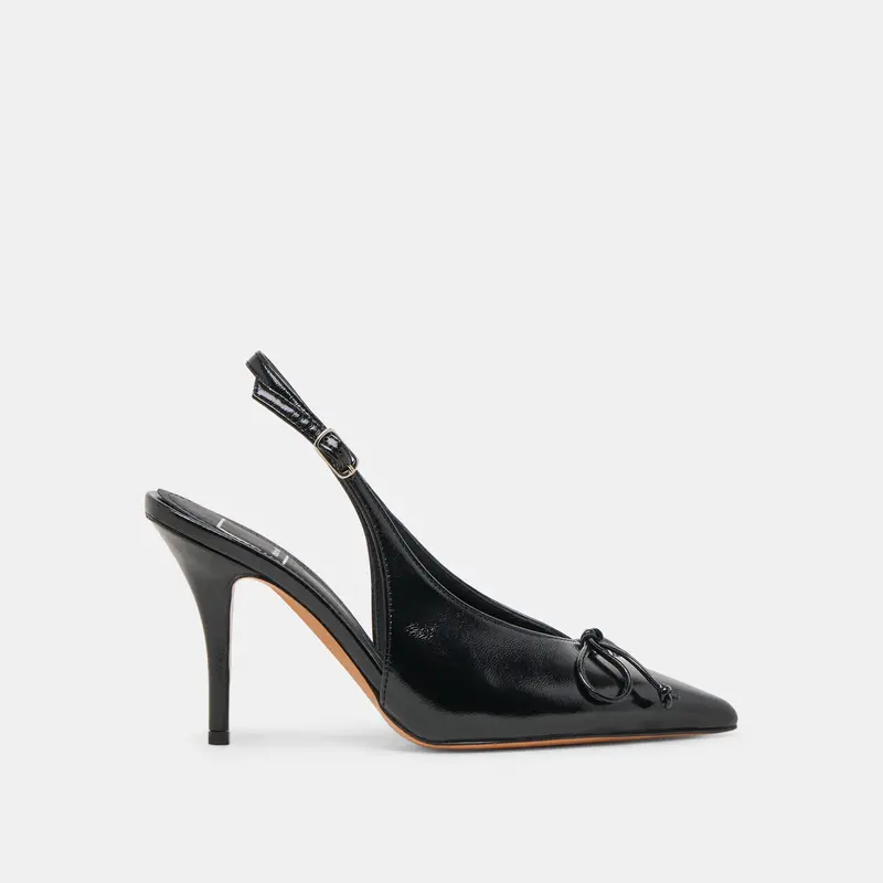 Geena Heels Black Leather 1