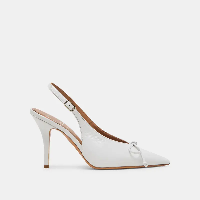 Geena Heels White Leather 1