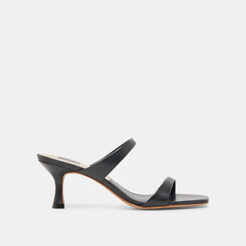 Genora Wide Heels Black Leather - Re:Vita 1