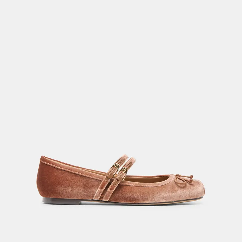 Gibsen Ballet Flats Dk Rose Velvet 1