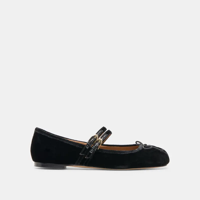 Gibsen Ballet Flats Nero Velvet 1