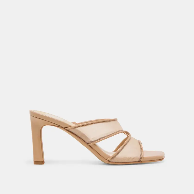 Gitel Wide Heels Light Tan Mesh 1