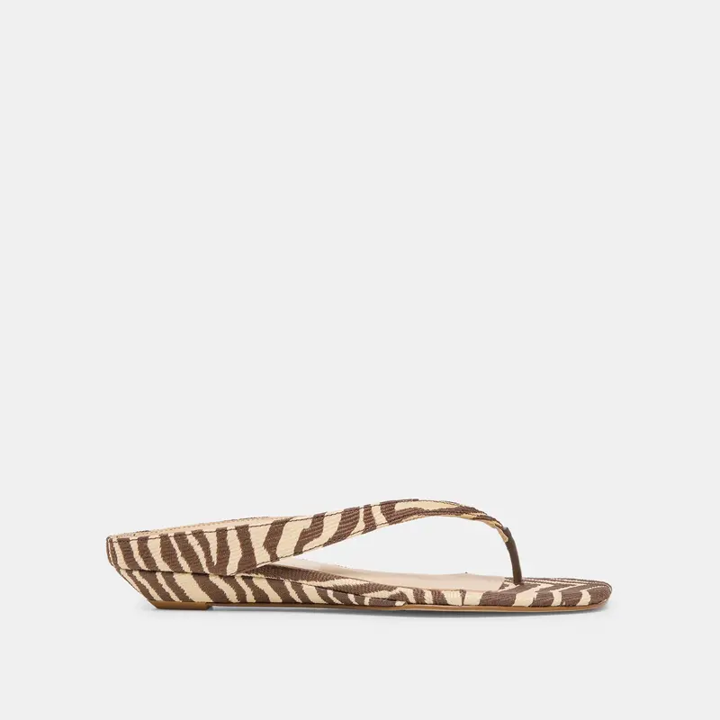 Gizel Sandals Beige Zebra Raffia 1