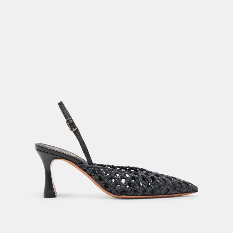 Gloria Heels Black Woven 1
