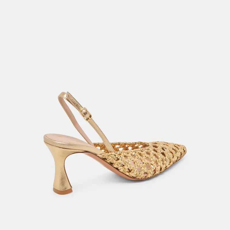 Gloria Heels Gold Woven 3