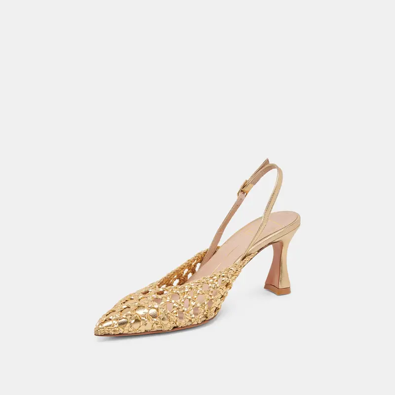 Gloria Heels Gold Woven 4
