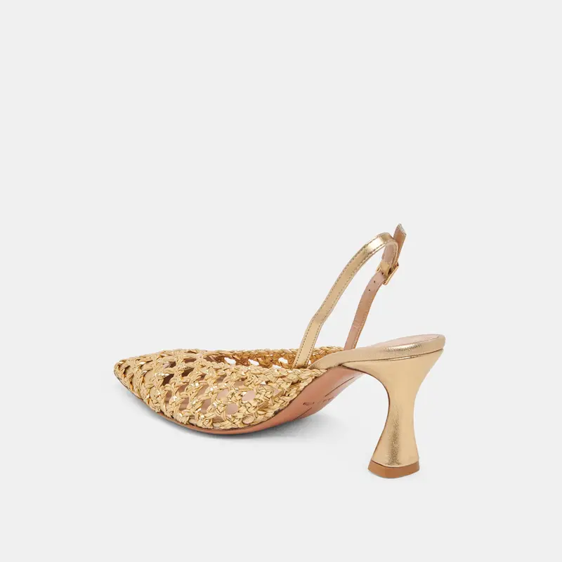 Gloria Heels Gold Woven 5