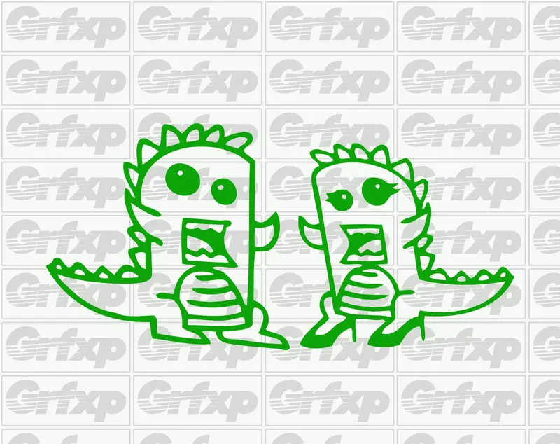 Godzilla Couple Sticker 1