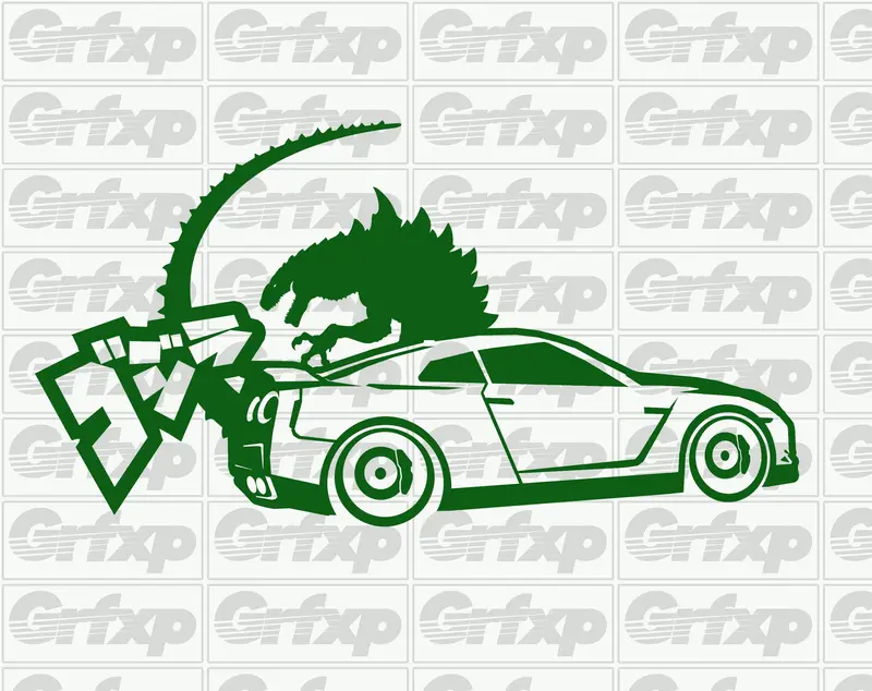 Godzilla Gt-R Sticker 1