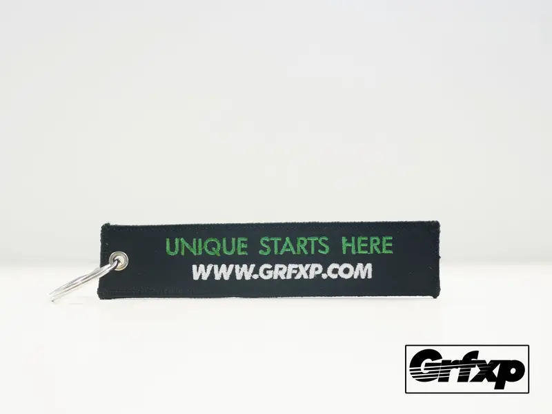 Grafixpressions - Unique Starts Here Embroidered Keychain 1